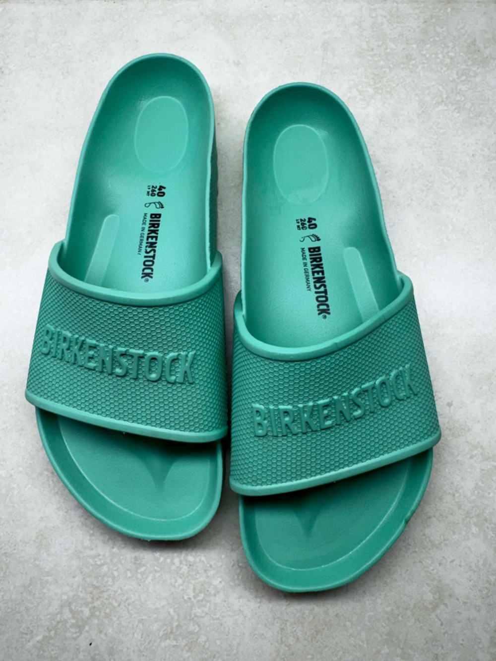 Birkenstock Barbados EVA Teal Slide Mule Sandals Sz-9USW NWOT